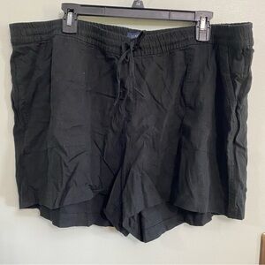 J. Crew black linen blend drawstring shorts size XXL